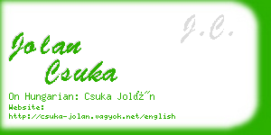 jolan csuka business card